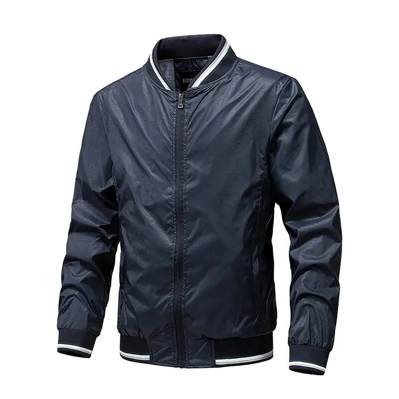 Spring Autumn Varsity Men Fashion Casual Solid Color Baseball Jacket Male O-Neck Jackets