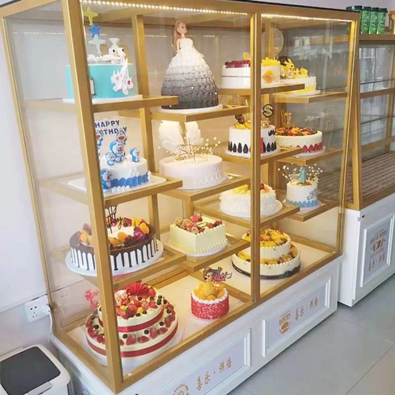Factory Direct Bread Display  Baking Showcase Cake Shop Shelf Glass Commercial Side Middle Island Cabinet