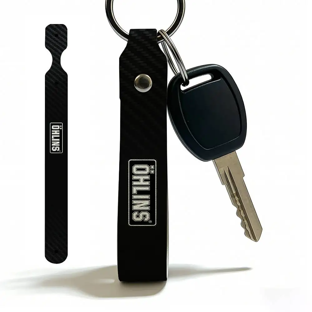 For Ohlins Soft PU Leather Motorcycle Keychain Lightweight Key Holder For Scooter Racing