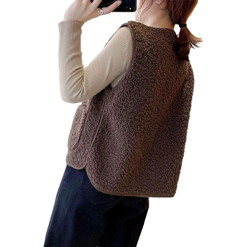 A0NF Short Korean Vest Stay Warm and Stylish Winter Sleeveless Coat Versatile Tops for Women Girls