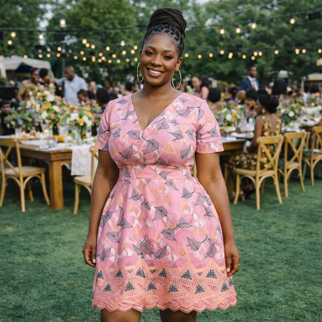 Afrikanischer Schweizer Baumwollspitzenstoff, rosa Blattmuster mit aufwendigen gewellten Kanten, weiches Schweizer Voile-Material für Hochzeitskleider