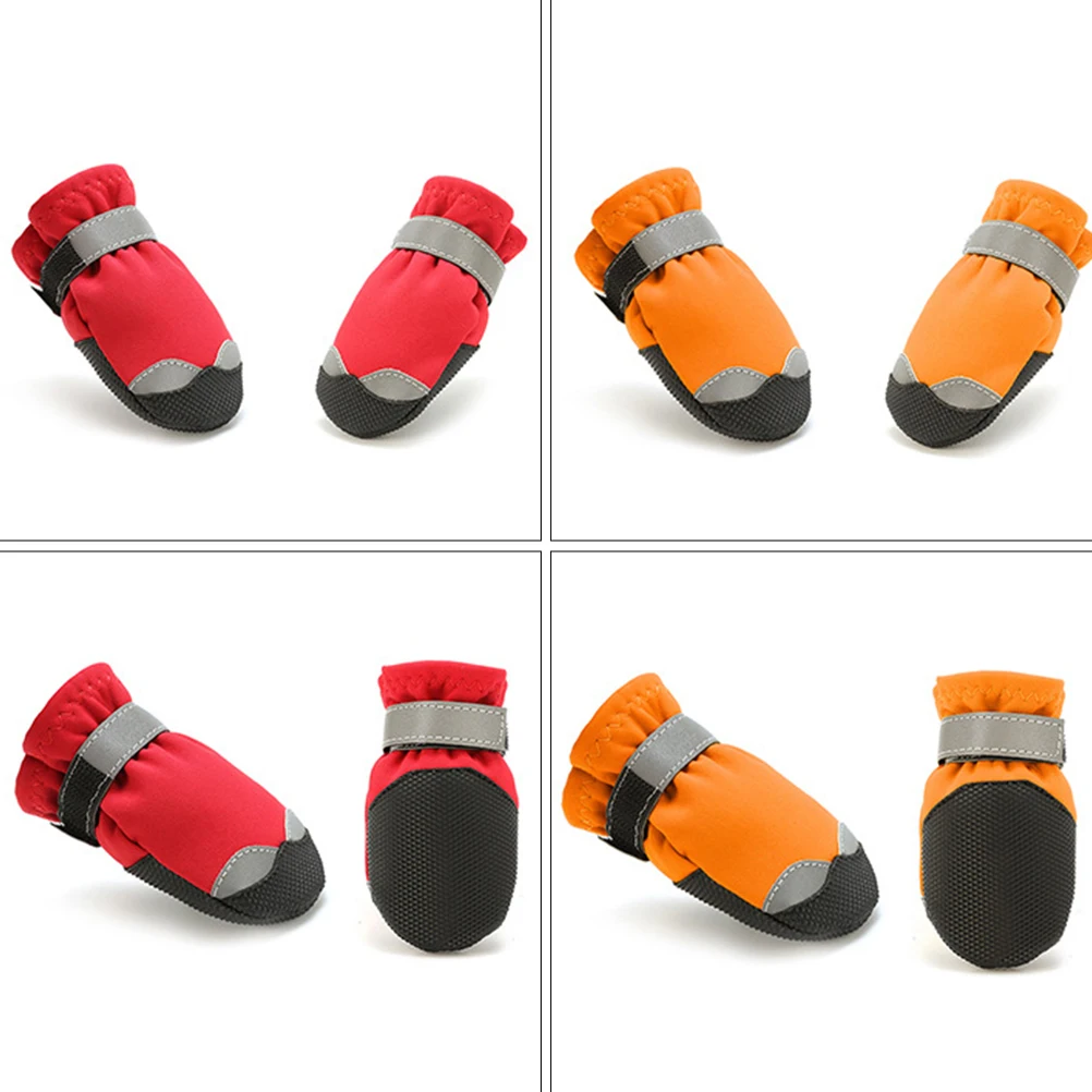 

Waterproof Anti-Slip Dog Snow Boots Puppy Shoes Small Dogs Rain Non-Slip Soles Frosted Toe Hook Loop Straps