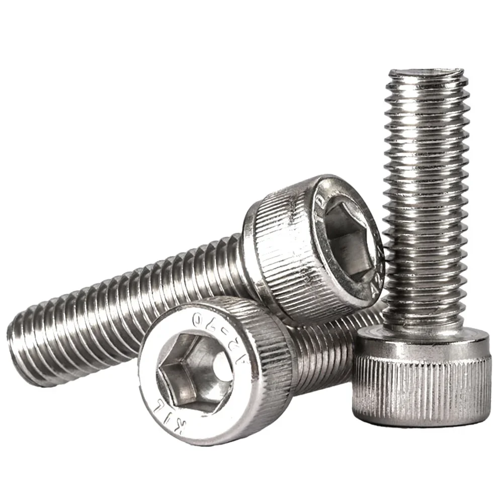 10-100pcs 304 A2-70 Stainless Steel M1.4 M1.6 M2 M3 M4 M5 M6 Hexagon Hex Socket Cap Allen Head Bolt Screw DIN912