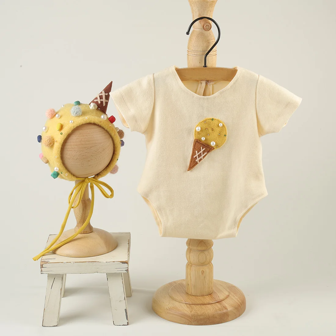 Newborn Photography Outfit Baby Romper Infant Sewing Overalls Photo Props Shooting Newborn Dragon Hat Photography Accessories