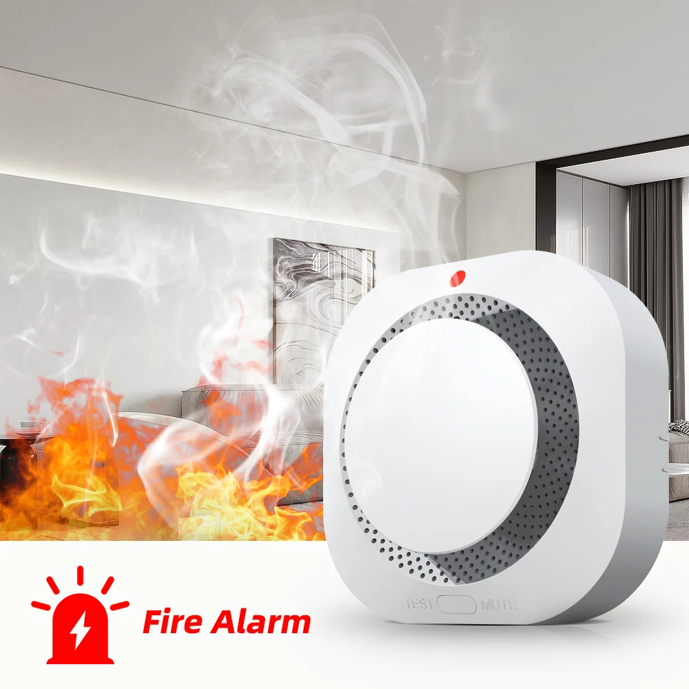 Independent Smoke Detector Sensor For Home Warehouse Security Smart Smoke Fire Alarm Replaceable Alarmas De Seguridad Para Casa