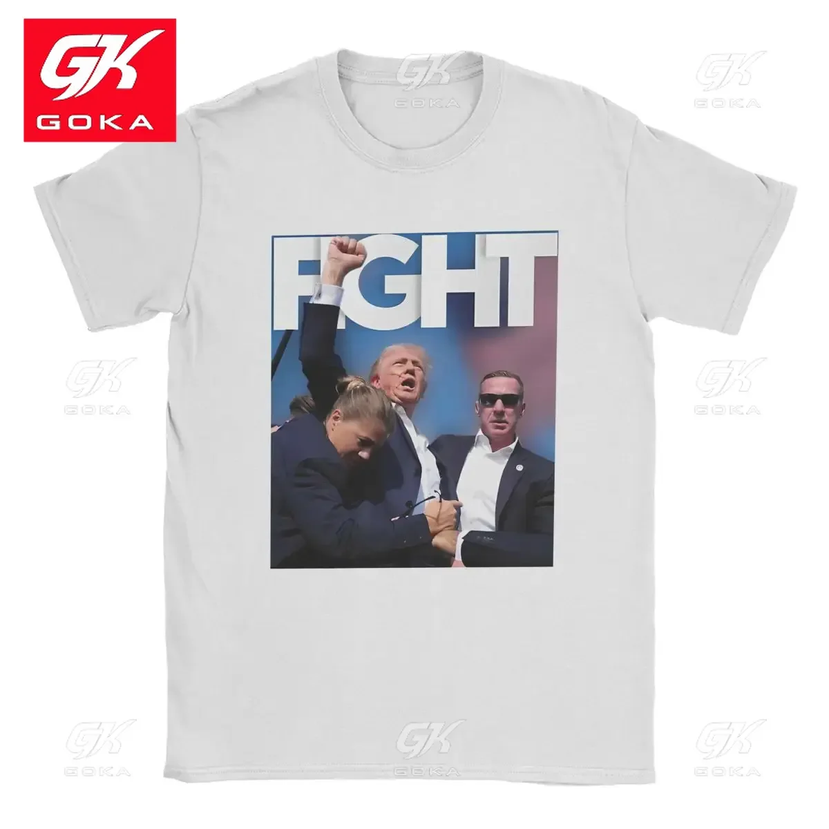 Men T-Shirt Attack on Trump Fight for America Hipster  Cotton Tees Short Sleeve Assassination Attempt Top Crewneck Gift T Shirts