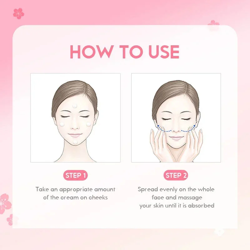 Sakura Whitening Gesichtsserum, Anti-Aging, verblasst feine Linien, strafft die Poren, verbessert das Melaninpigment, stumpfe Feuchtigkeitscreme, erhellt die Hautpflege