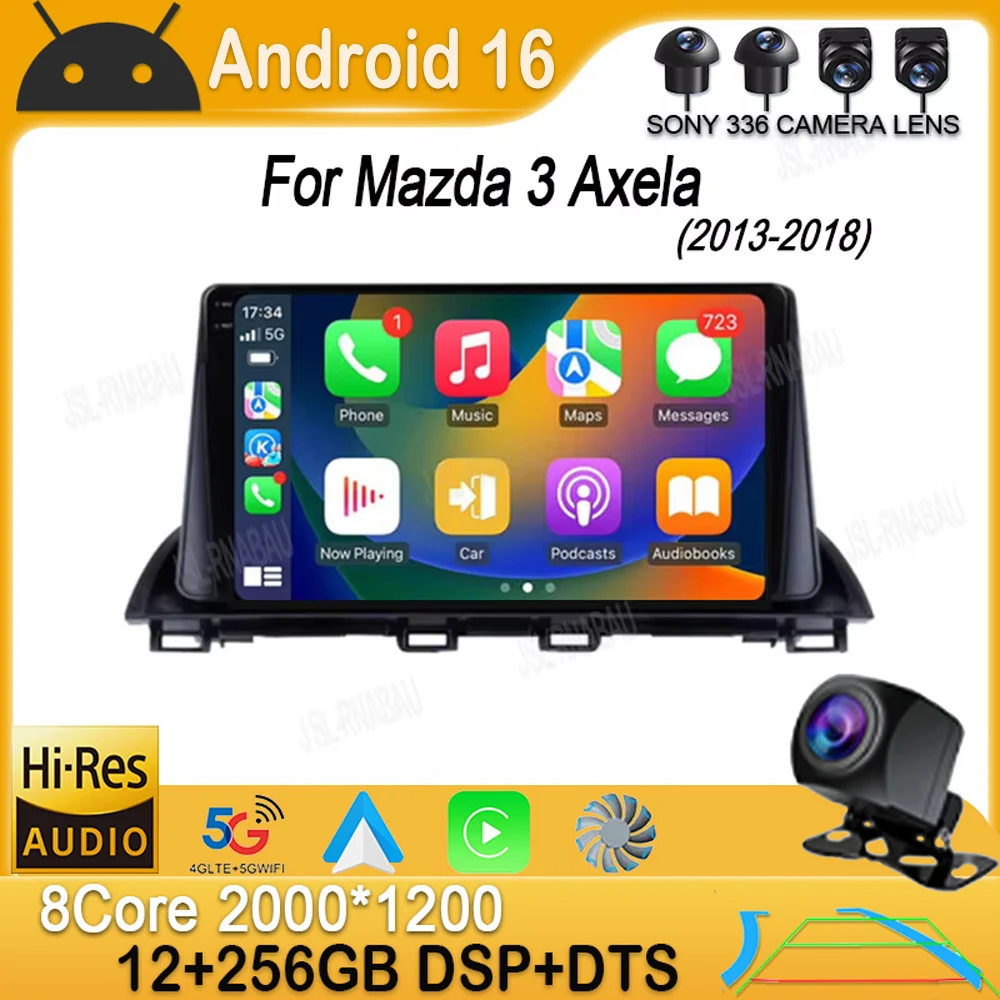 Android 16 Carplay Auto Car Radio For Mazda 3 Axela 2013-2018 Stereo GPS Navigation Multimedia Video Player Autoradio Head Unit