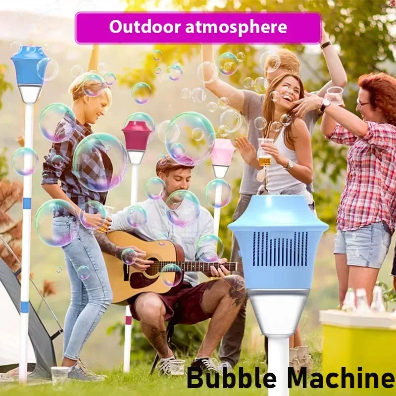 Street Lamp Bubble Machine Soap Bubbles Fully Automatic Bubble Blowing with Music Light Party Birthday Decoration Outdoor Toy