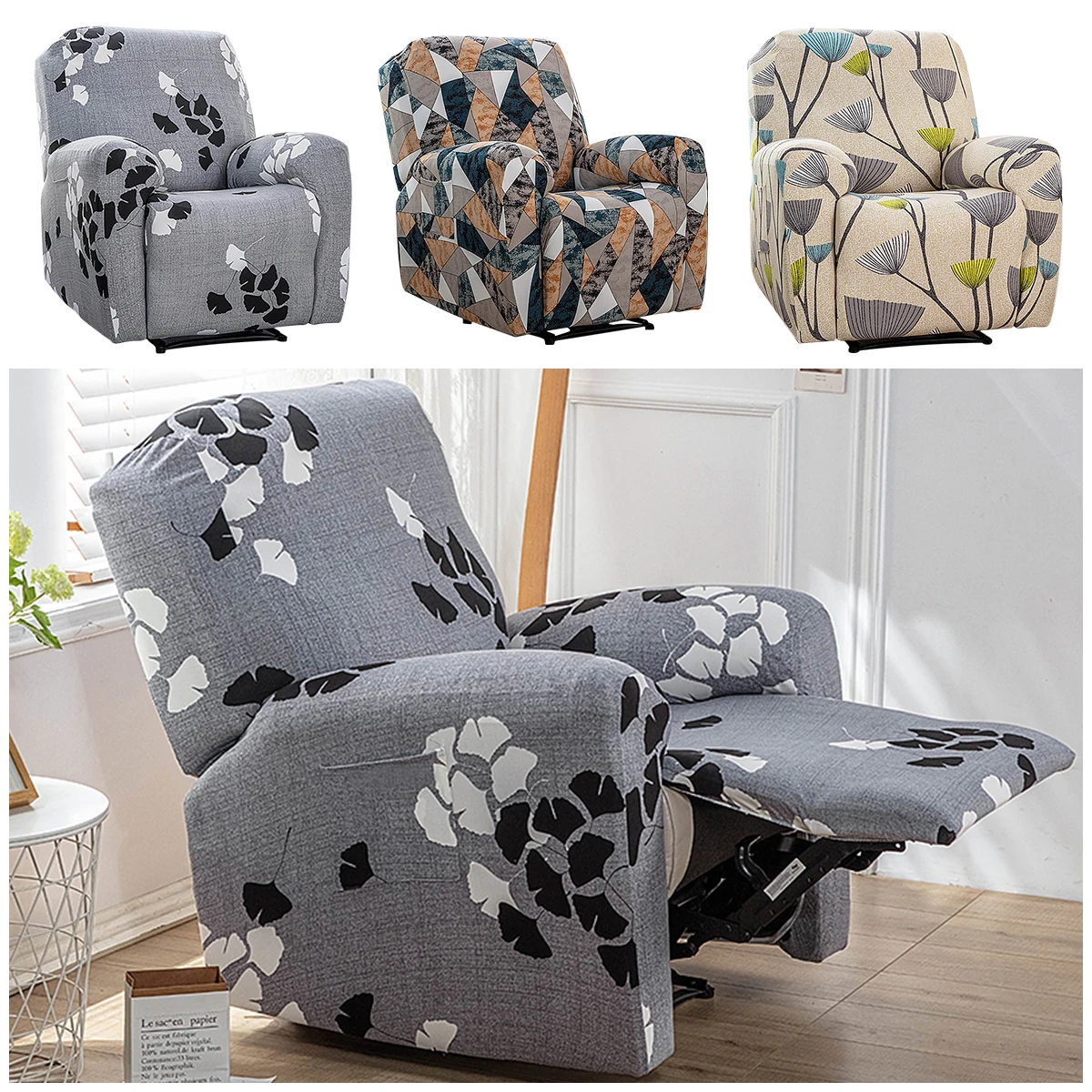 

Recliner Slipcover Stretch Soft Non-slip Reclining Chair Cover Fashion Single Seat Sofa Couch Cover Decorative Furniture