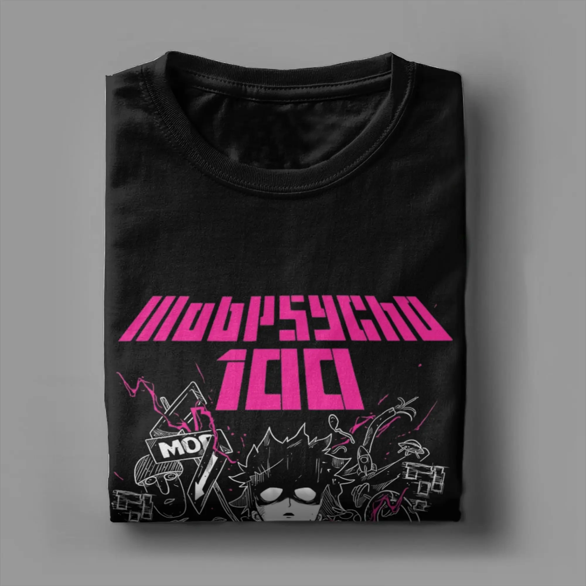 Funny Anime Mob Psycho 100 T-Shirt for Men Round Neck 100% Cotton T Shirt  Short Sleeve Tee Shirt Birthday Present Tops view 4