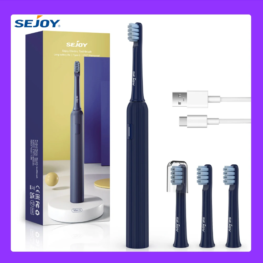 

SEJOY Sonic Electric Toothbrush Oral Cleaning Personal Care Appliances IPX7 5 Modes Smart Rechargeable Automatic Toothbrush