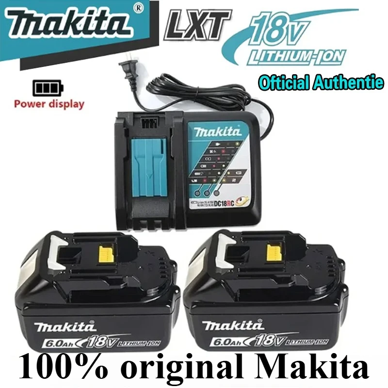 

100% Genuine 18V Makita 6Ah Rechargeable Battery，for Makita BL1840 BL1830B BL1850B BL1850 BL1860 Replacement Lithium Battery