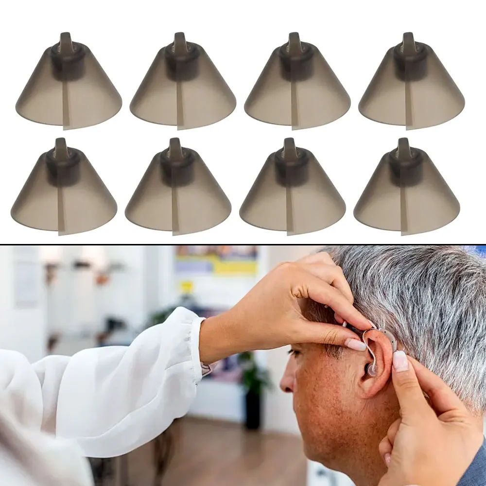 10-100Pcs Tulip Domes for Hearing Aid Standard Receiver, Gray Split-Type Ear Rub Pieces, Amplifier Replacement Accessories