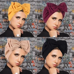 Bow Knot Women Hijab Indian Muslim Chemo Hair Loss Cap Turban Headwear Wrap Scarf Arab Islamic Bonnet Cover Cancer Hat