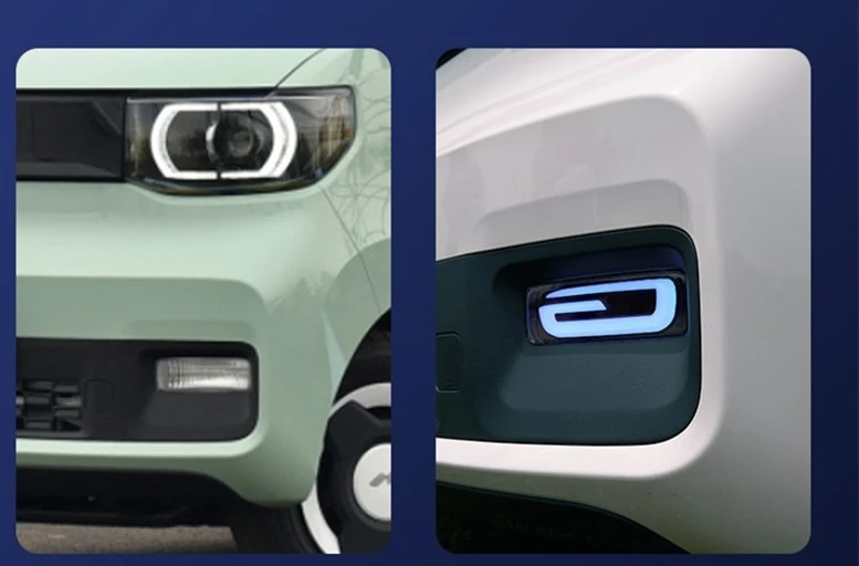 For Wuling MINI EV tri color daytime running LED front fog lights flow lights turn signals durable exterior accessories
