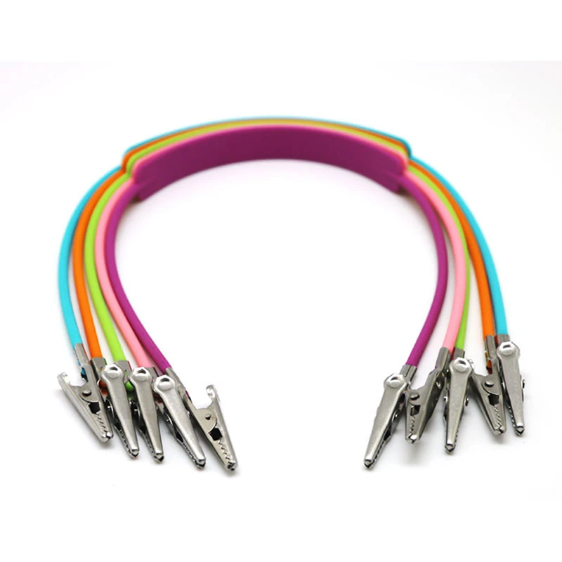 5pcs/Set Flexible Dental Flat Bib Clip Stainless Steel Silicone Clips Autoclavable Patient Bib Clip Scarf Clip Napkin Holder