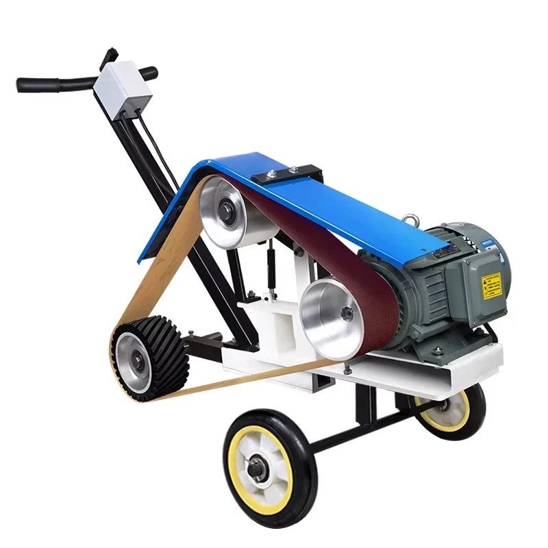 Hand-pushed belt sander Steel plate welding grinder Tank body internal polishing machine Rust removal and oxide skin removal