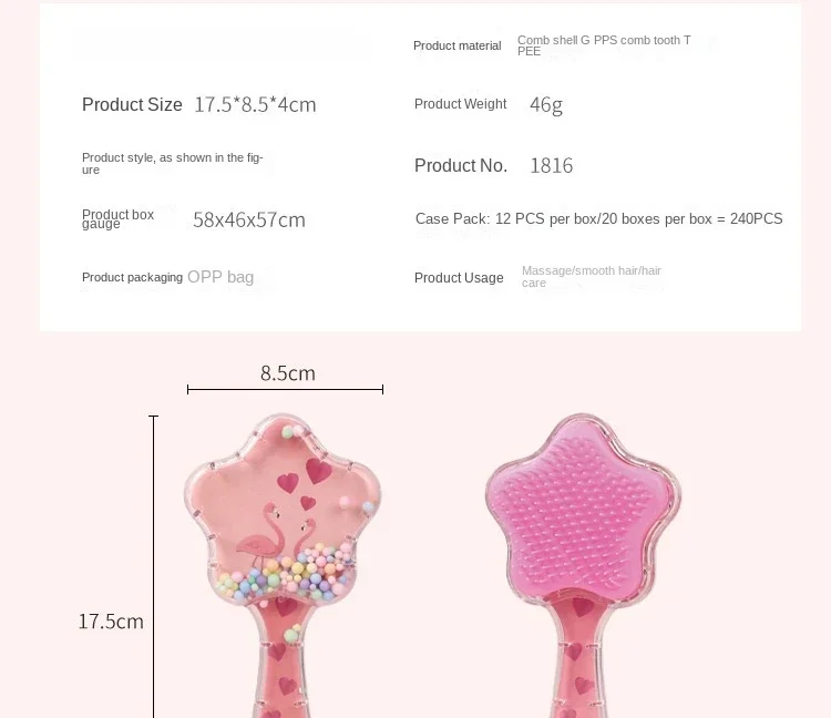 Star Magic Combs Antistatische Massage-Einhorn-Haarbürsten, Tangle Detangle Duschmassage-Haarbürste, speziell für Echthaar-Perücken – Detail 2