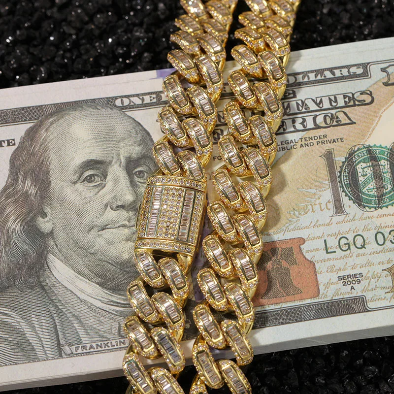 

Хип-хоп Micro Pave AAA кубический цирконий Bling Iced Out квадратный камень CZ кубинская цепочка-чокеры ожерелья для мужчин рэпер ювелирные изделия