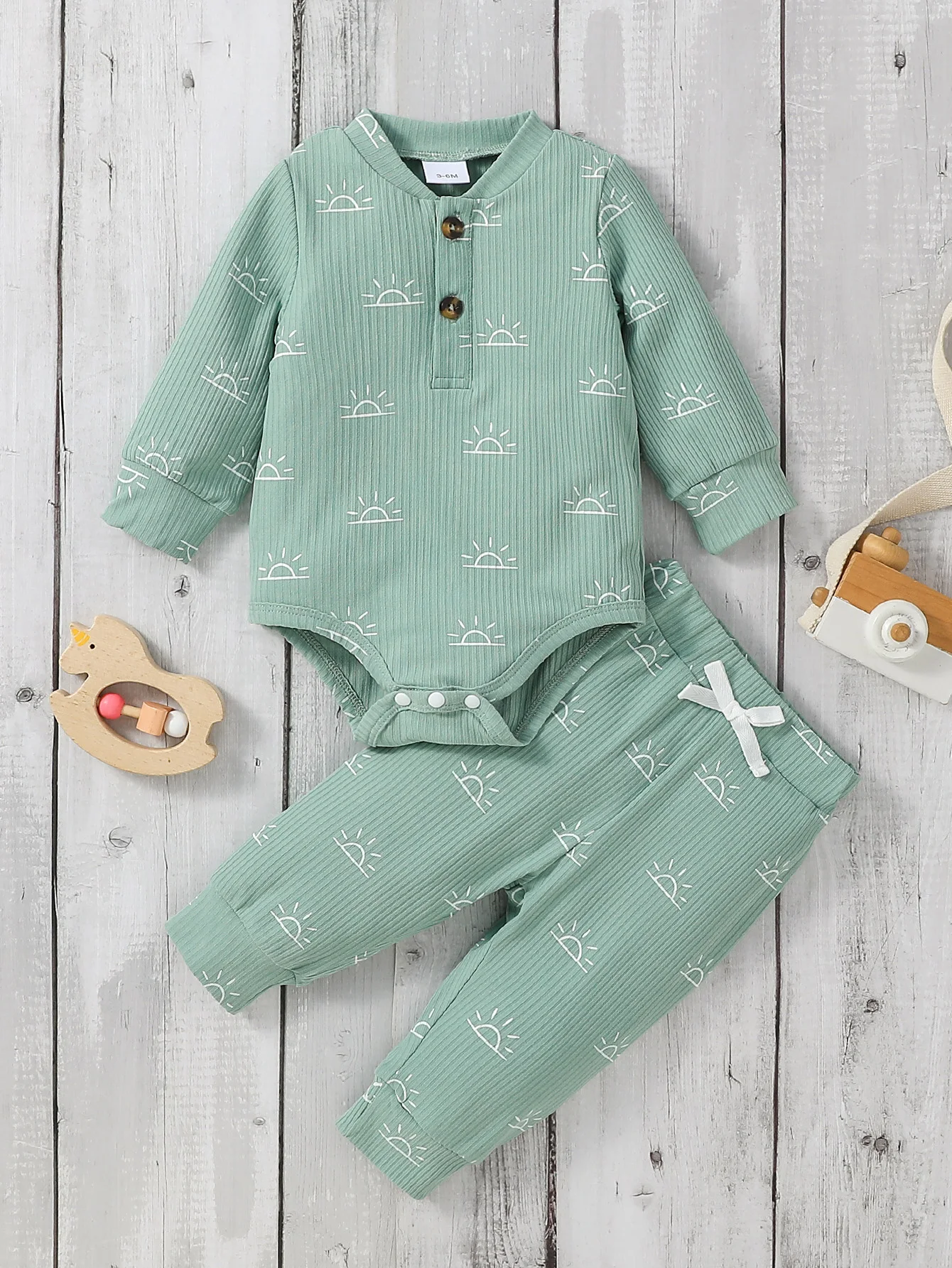 2Pcs Baby boys Spring/Autumn Long Sleeve Jumpsuit& Pant With Bow  For Casual Clothing Set