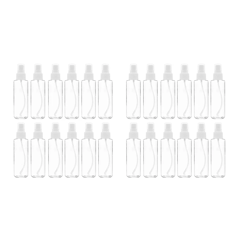 

24 Pack Fine Mist Clear Spray Bottles 120 Ml (4 Oz) With Pump Spray Cap