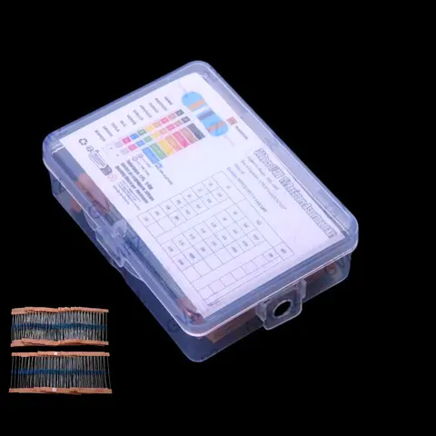 300pcs 10R-10K 1/4W 10K metal film resistor sample pack, 1% accuracy 30 commonly used resistance values 10R 22R 47R 100R 150R