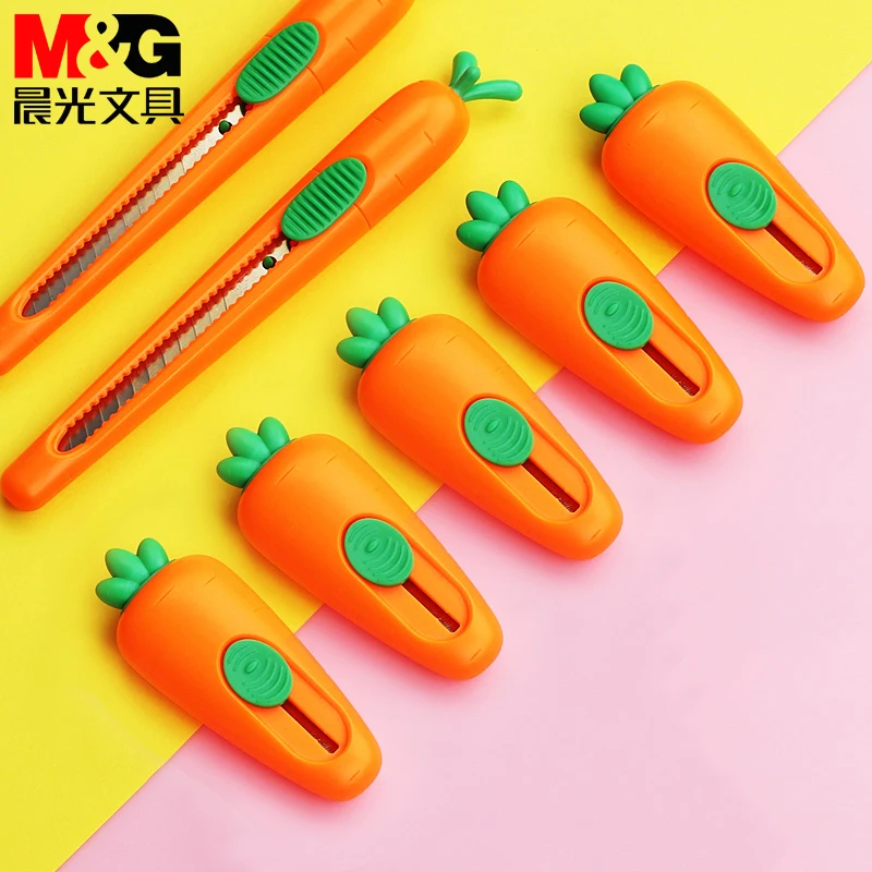 

MG Novelty Fruit Carrot Utility Knife Mini Kawaii Portable Craft Wrapping Box Paper Envelope Cutter Knife Letter Opener Tools