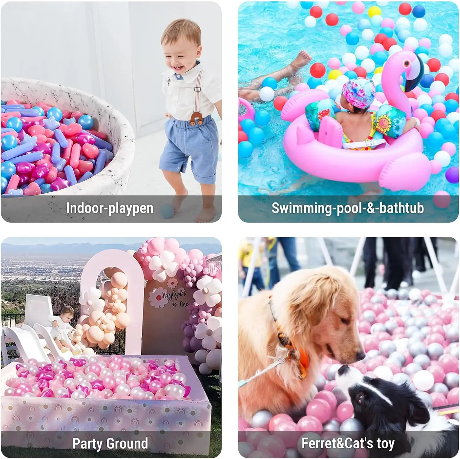 Ball Pit Balls for Baby and Toddler, 200pcs Phthalate Free BPA Free Crush Proof Plastic Mixed Colors Pit Balls Play Toys for Kid