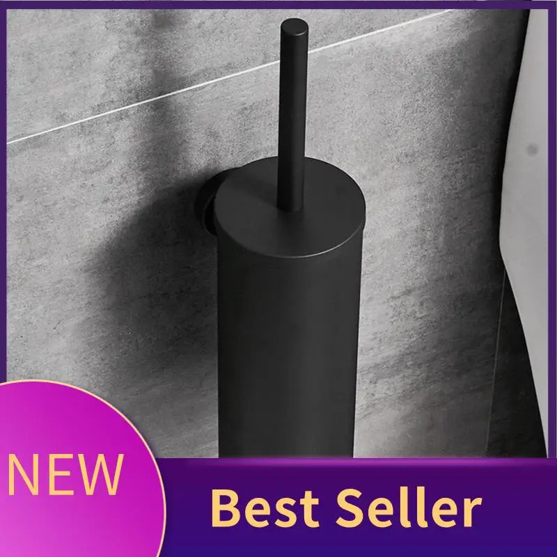 

Toilet Brush 304 Stainless Steel Black Cylindrical Brushed Vertical Bathroom Toilet Cleaning Supplies