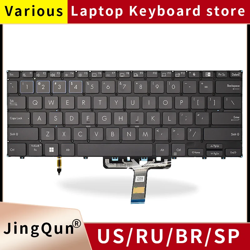 

US/Russian Spanish Laptop Keyboard For Asus B5402 ExpertBook B5 B5402FEA B5402CBA B5402CEA B5402CVA B5402FBA B5402F NSK-UA61PC