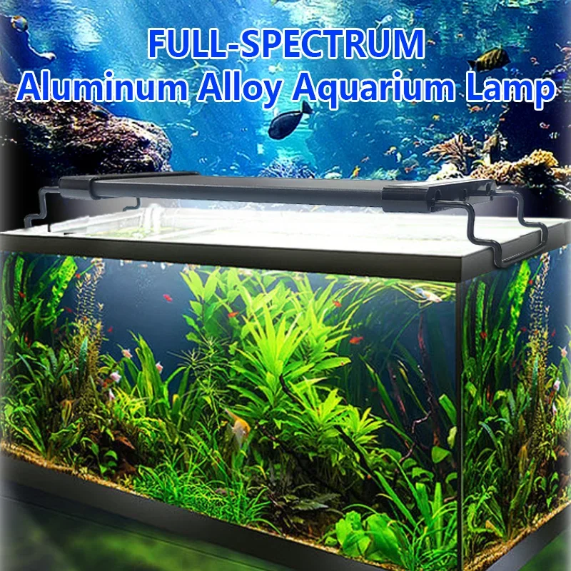 

Fish Tank Full Spectrum LED Light Extendable Clamp Lamp Aquarium Aquatic Plant Growth Light Water Grass Light with Controller