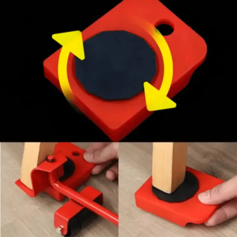 5PCS/set Furniture Mover Tool Set Heavy Stuffs Moving Roller With Bar Furniture Mover Lifter With Wheel Professional Moving Tool