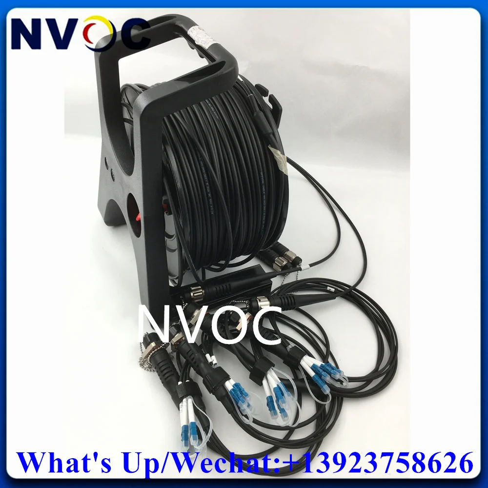 8Cores 125M Outdoor Single Mode ODC Round to ODC Male 5.0mm Black TPU Cable Connector With/Without PCD310 and 4 ODC-LC 1M Cable