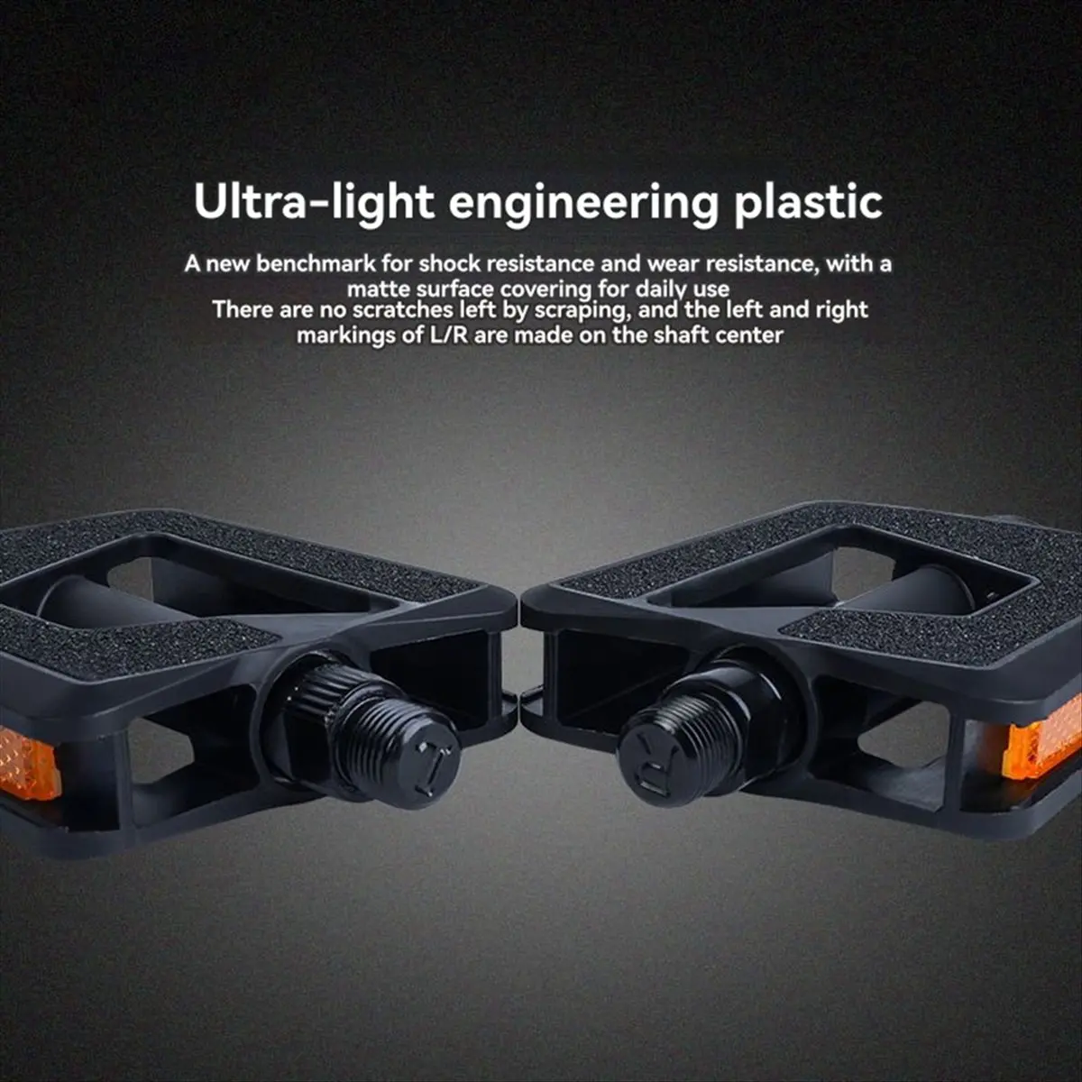 ABSF Road Bike Pedals with Reflector, E-Bike Universal Fit Bicycle Flat Platform Pedal , Fits Most Bicycles