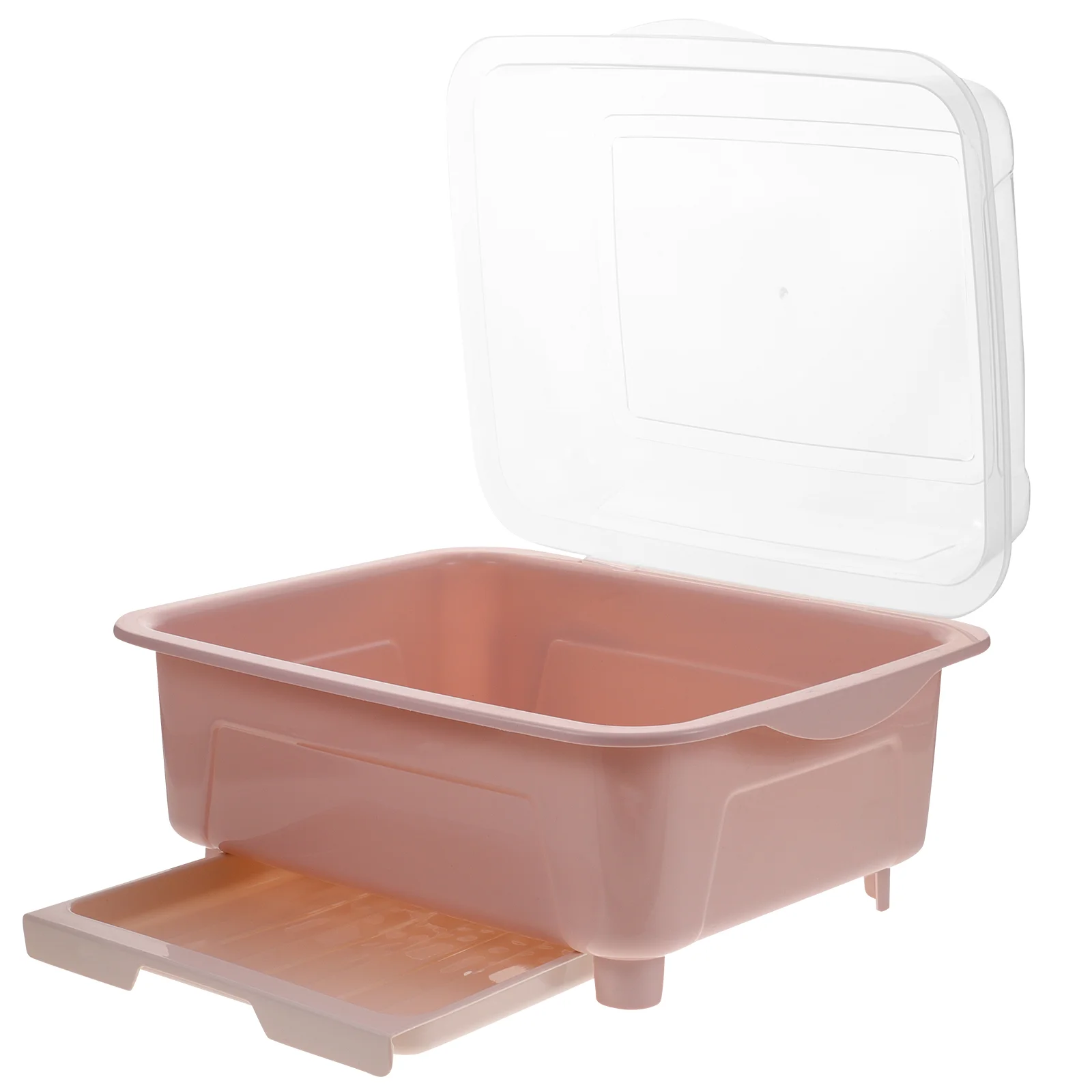 

Clothes Drying Rack Cutlery Storage Box Dish with Cover Cup Dryer Drainer Pink Tableware Draining Holder Baby