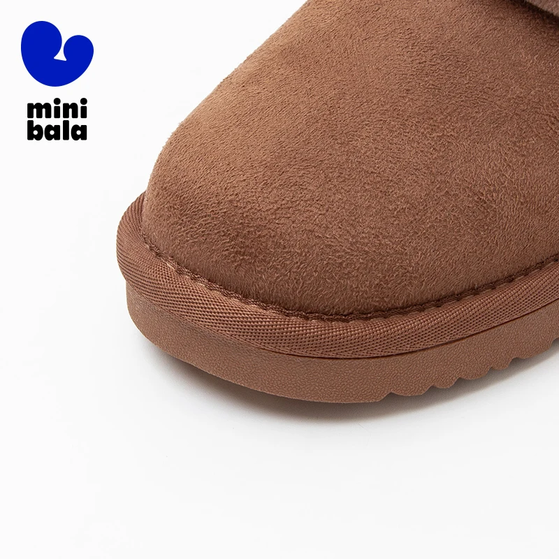 Mini Bala Stivali da neve per bambini 2025 Inverno Nuovo antiscivolo Facile da rimuovere Scarpe per la stagione fredda foderate in peluche
