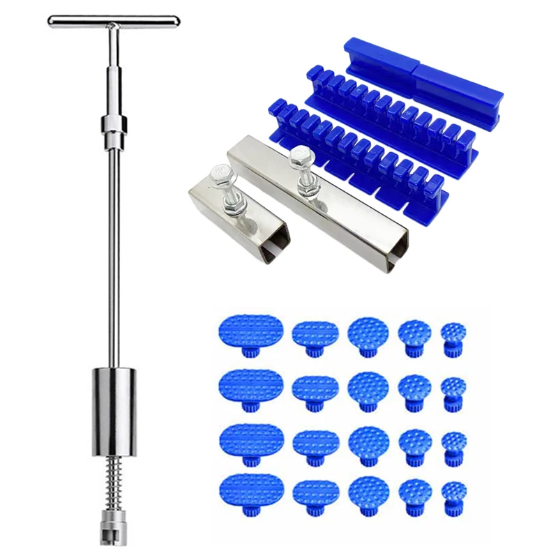 자동 차체 덴트 수리 도구 세트 – 흡입 컵, 슬라이드 해머, 리버스 해머, 풀러 탭 포함