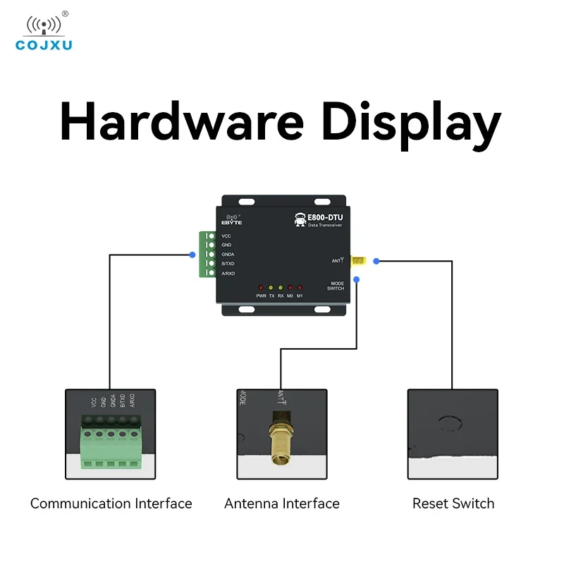 Imagem -03 - Cojxu 433mhz Rádio Digital sem Fio Industrial Rs485 30dbm E800-dtu 433l30485-v8 Baixa Potência de Longa Distância 5km Sma-k Lora