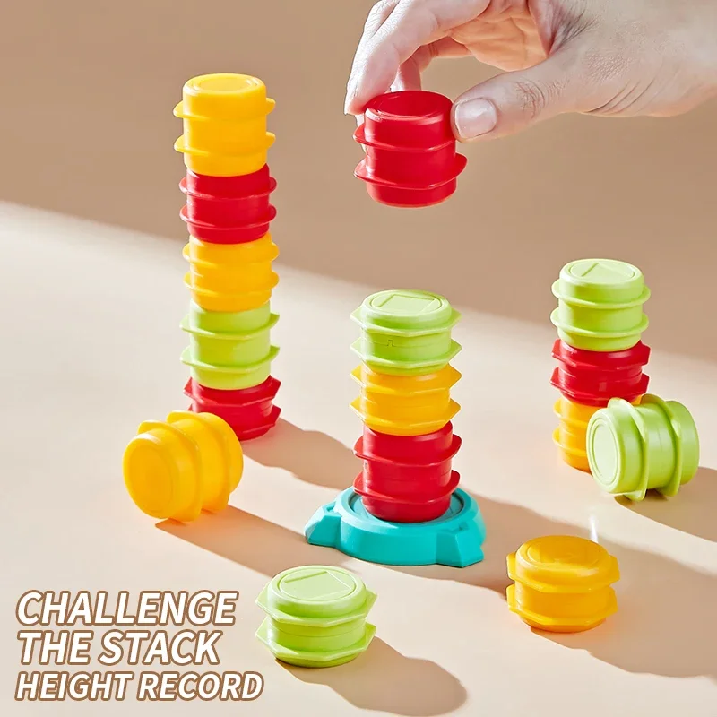 Children's Engineering Truck Forklift Press Shovel Toy Car Suit Education Stacking Toy Board Game for Party Boys Birthday Gift