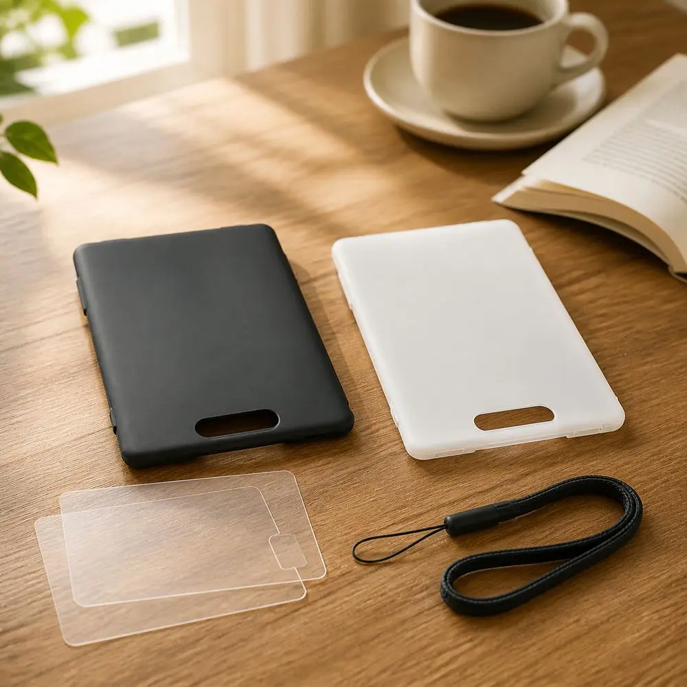 1 Set Silicone Protective Cover Anti-slip with Lanyard Screen Protective Film HD/Matte Protective Shell for XTEINK X3