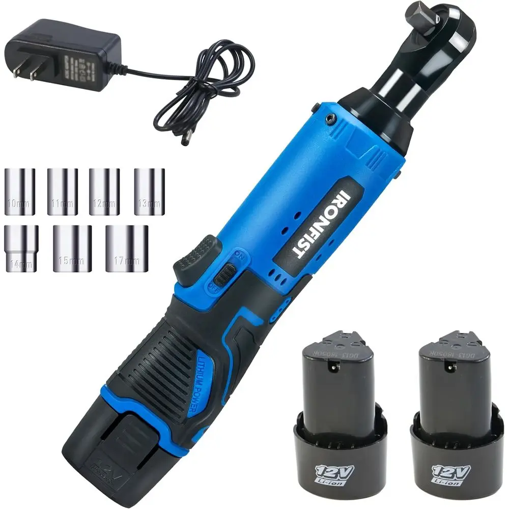 

Набор гаечных ключей с трещоткой, 3/8 12В электрический трещоточный ключ, 2 литий-ионных аккумулятора, 7 насадок