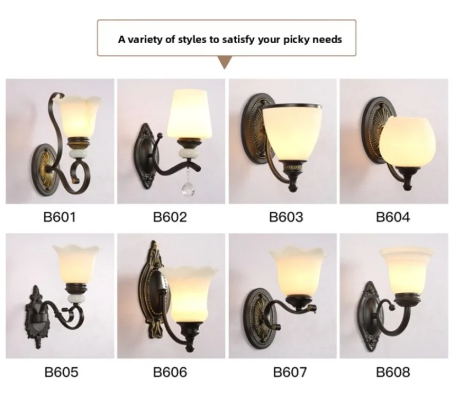 โคมไฟติดผนังแบบสโคน/โคมไฟติดผนังบันได สำหรับตกแต่งบ้าน สไตล์วินเทจ ใช้ติดผนังหลังเตียง โฮมสเตย์ หรือหน้าต่าง สีดำ