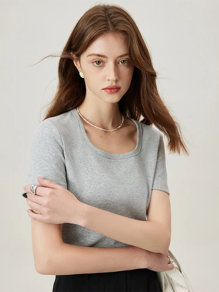 grey square neck