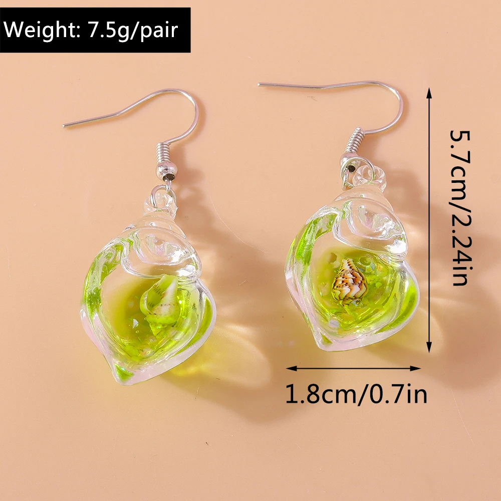 Aihua bunte Harz Sommer Strand Muschel Muschel Ohrringe für Frauen Mädchen Urlaub Ohrringe Brincos süßen Schmuck Geschenke – Detail 3