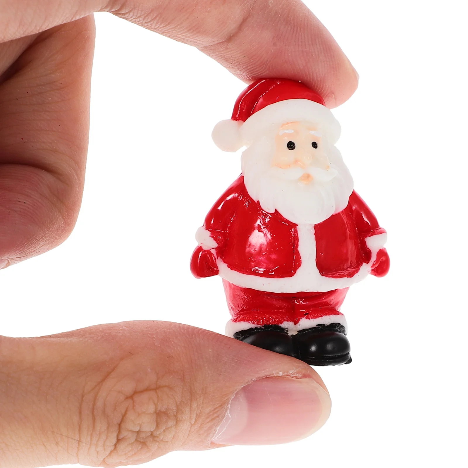 

8Pcs Mini Christmas Ornaments Resin Decorations Durable Tiny Xmas Element Figures for Micro Landscape Home Office Decor