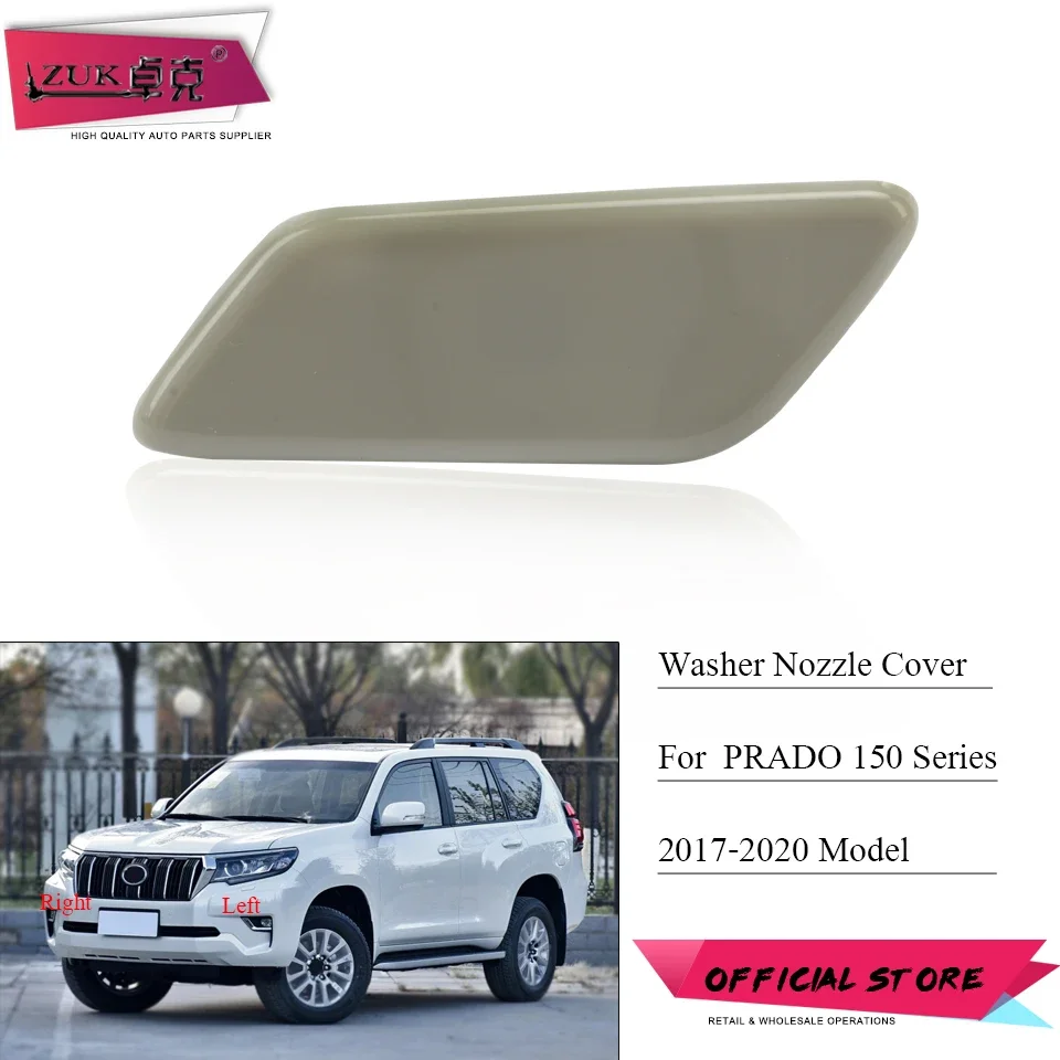 ZUK Unpainted Front Headlight Washer Nozzle Cover For TOYOTA LAND CRUISER PRADO 150 LC150 2017-2020 Headlamp Water Spray Jet Cap