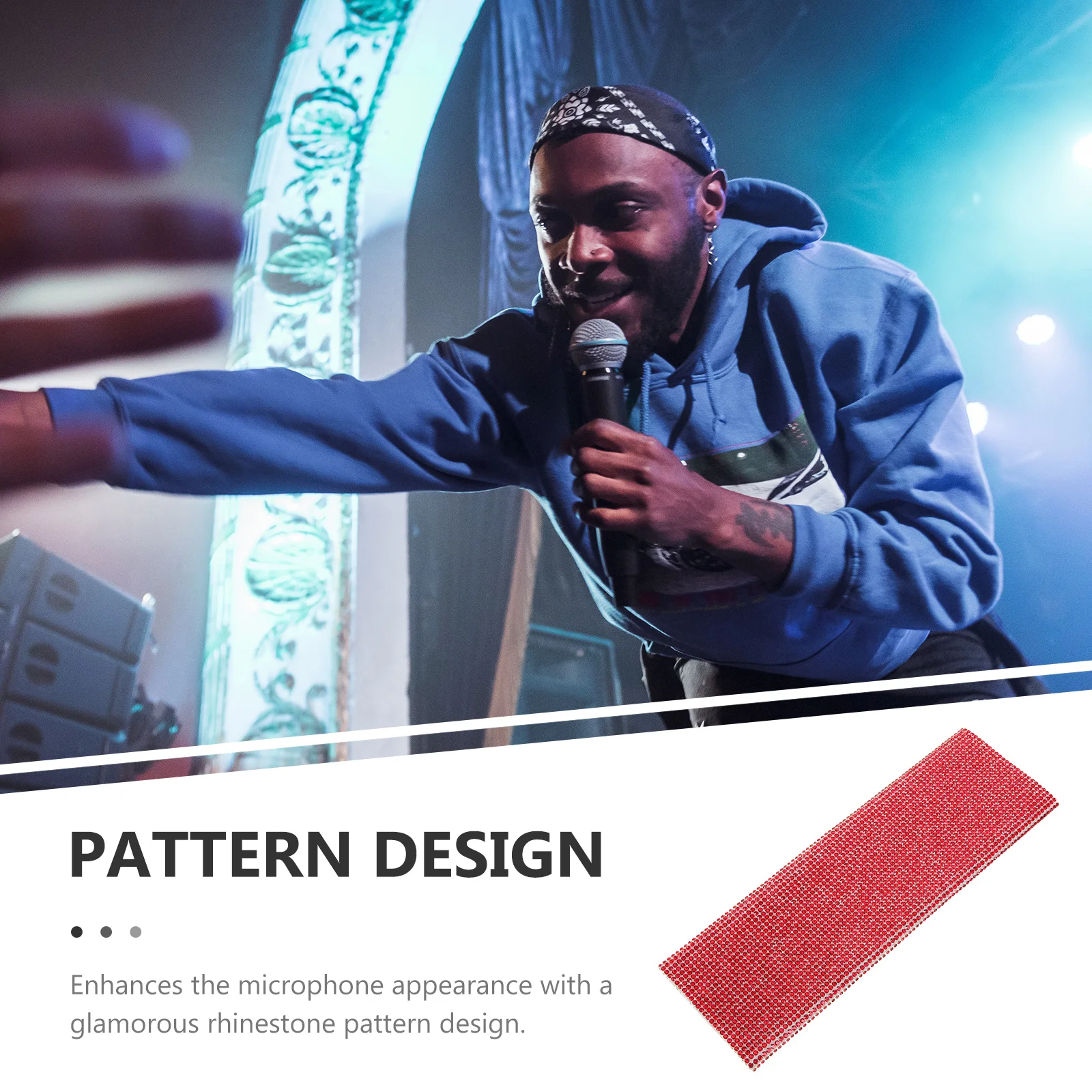 

Diamond Microphone Cover Rhinestone Pattern Protective Sleeve For Wireless Handheld Mic Replacement Accessory