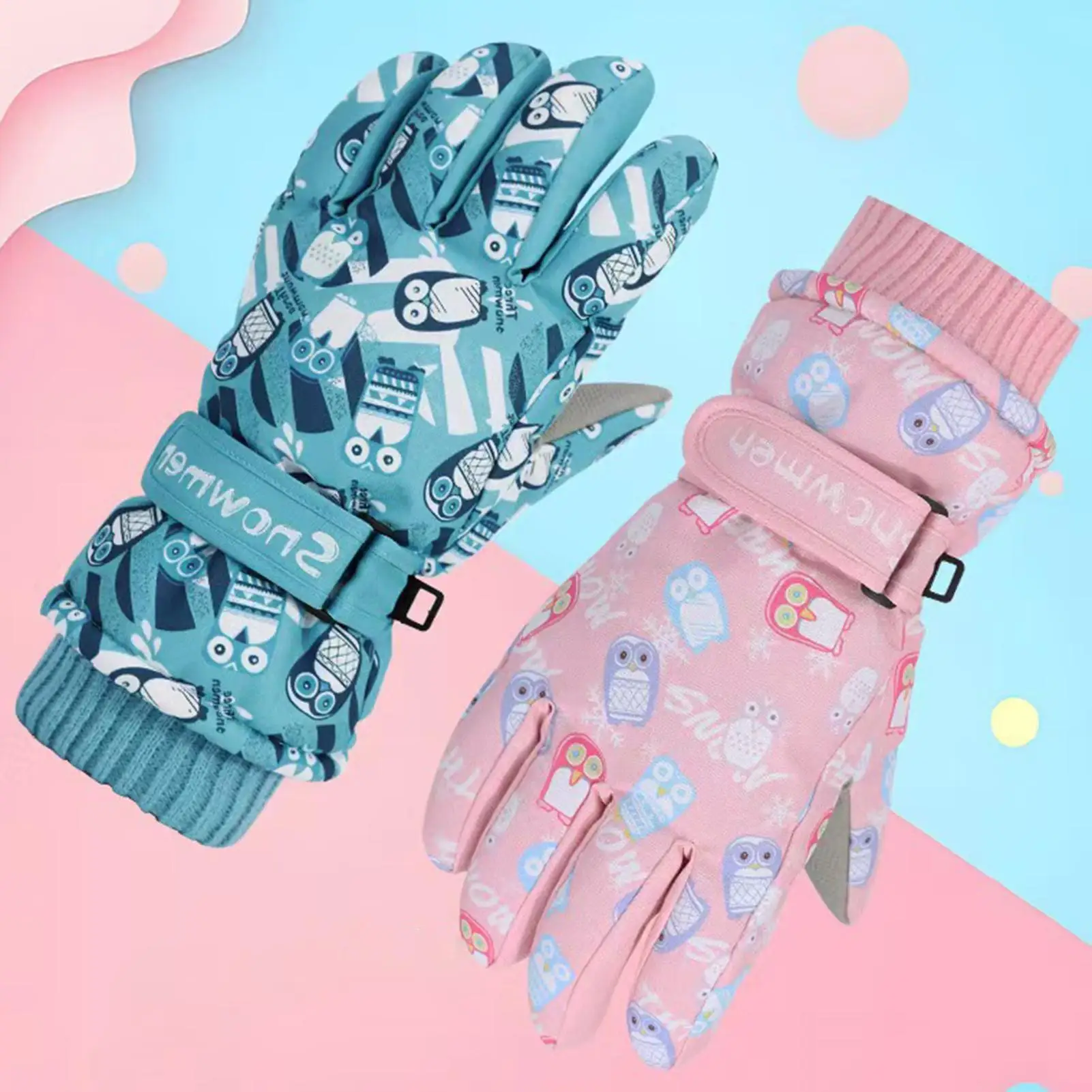 Ski gloves Winter Gloves Warm Kids Gloves Windproof Children Mitten Durable Mittens for Skiing Hiking School Outdoor Activities