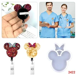 DIY Mickey Keychain Pendant Work Card Decoration Silicone Mold Mickey Name Tag pendant Decoration Crystal Epoxy Resin Mold